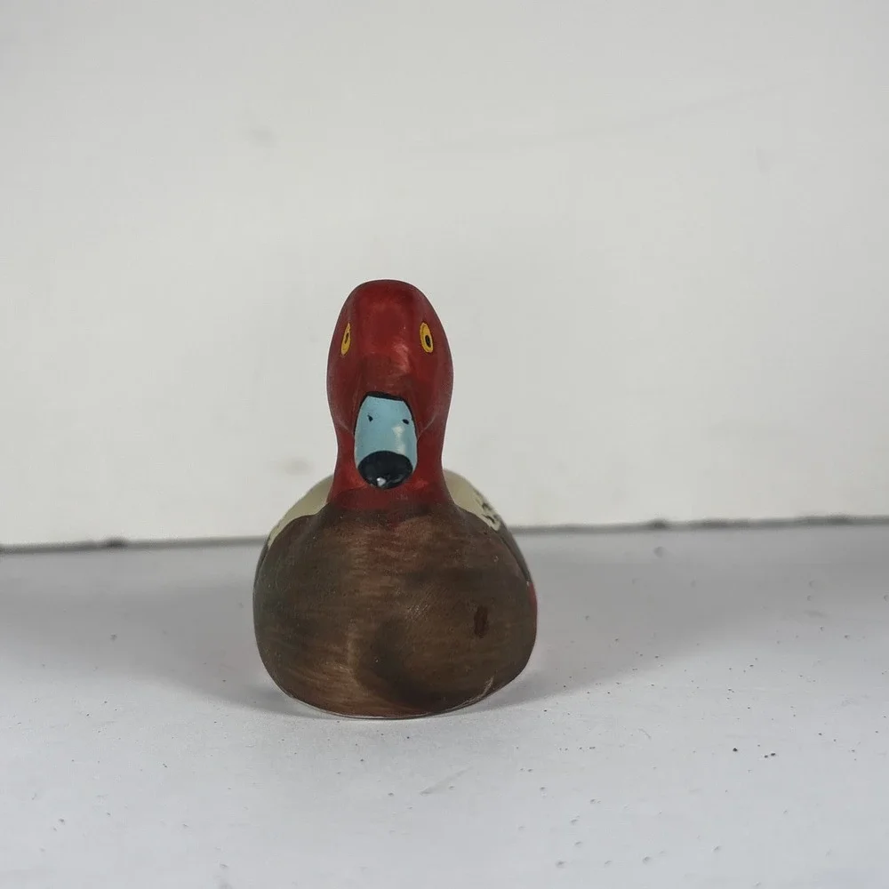Vintage‎ Redhead Diving Duck Hand Painted Porcelain Decoy Bird Decor